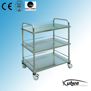 Tres estantes de acero inoxidable hospital Medical Dressing Cart (Q-11)